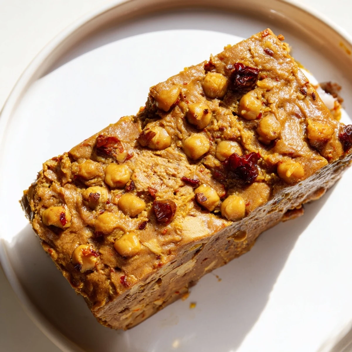 Glazed spiced ham-free loaf decorated with a diamond pattern of cloves.