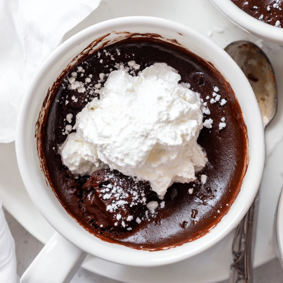 Silky chocolate pudding with whipped cream in a small glass, perfect for dessert.