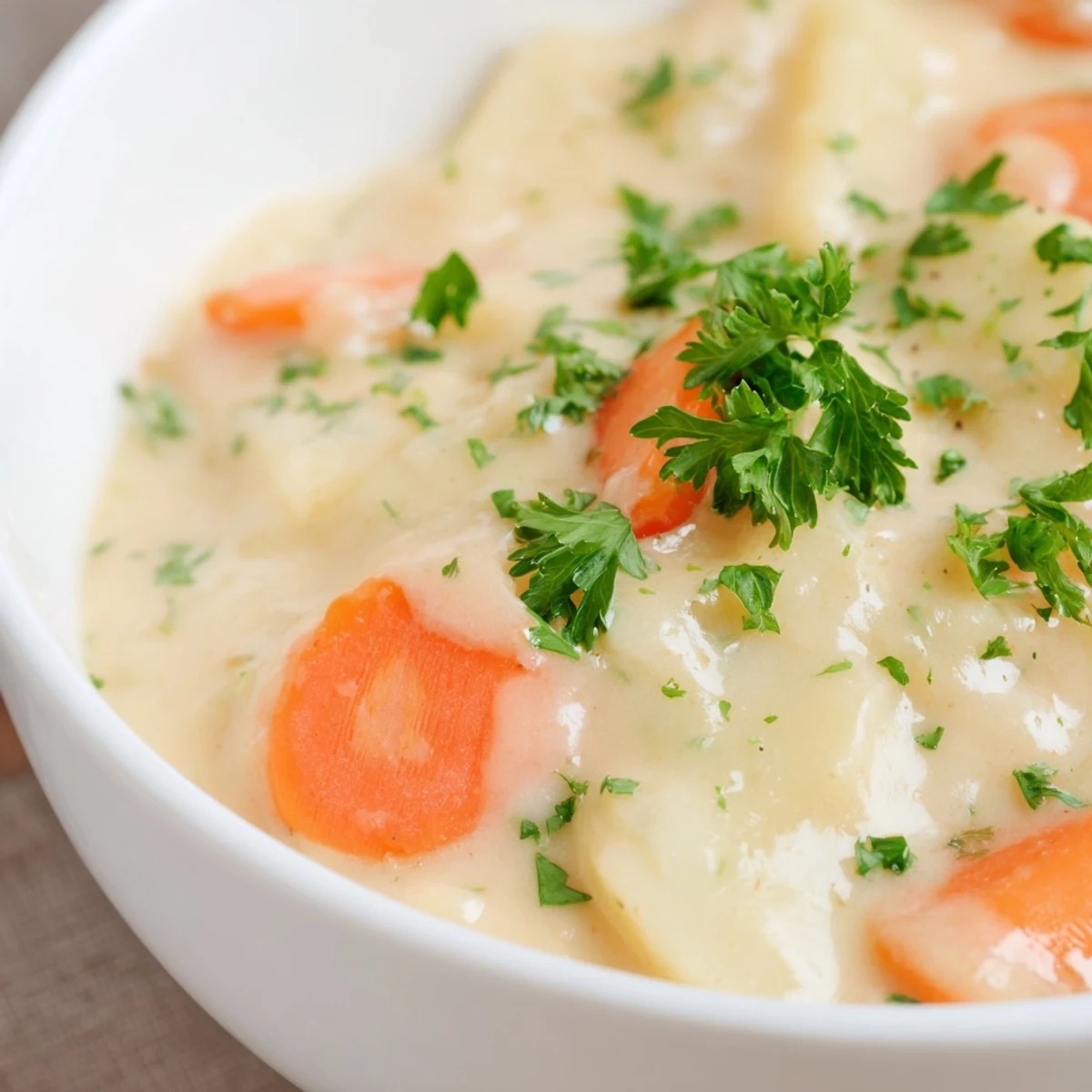 A rich, velvety purée of carrots, parsnips, and potatoes creating a warming Irish Root Soup with Carrots and Parsnips for chilly evenings.
