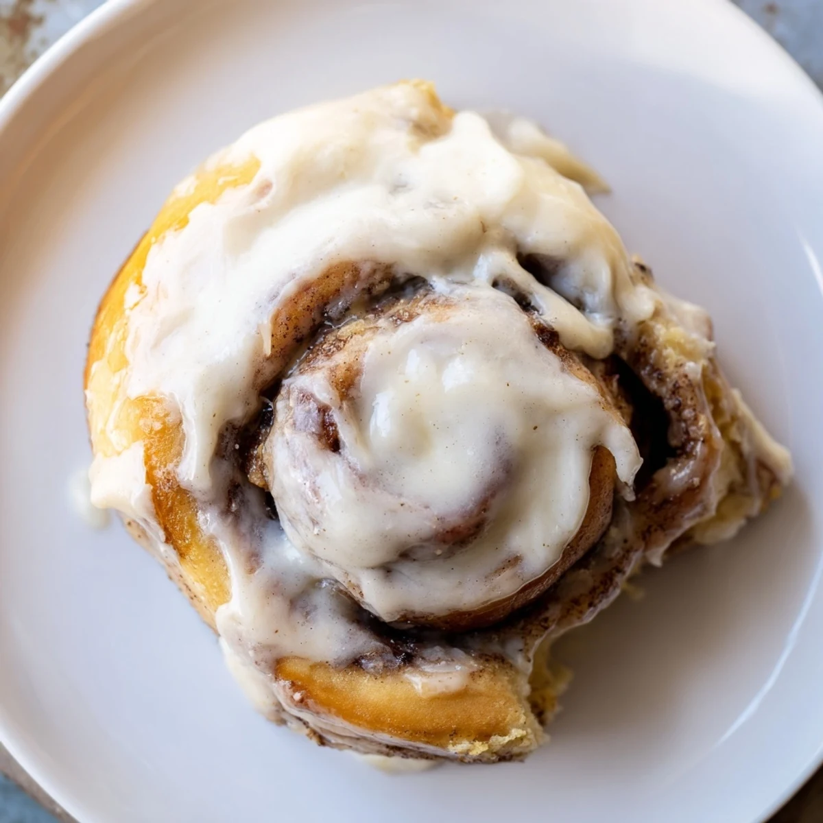 Close-up of Keto Cinnamon Buns showing soft almond flour texture and melting sugar-free glaze for breakfast.
