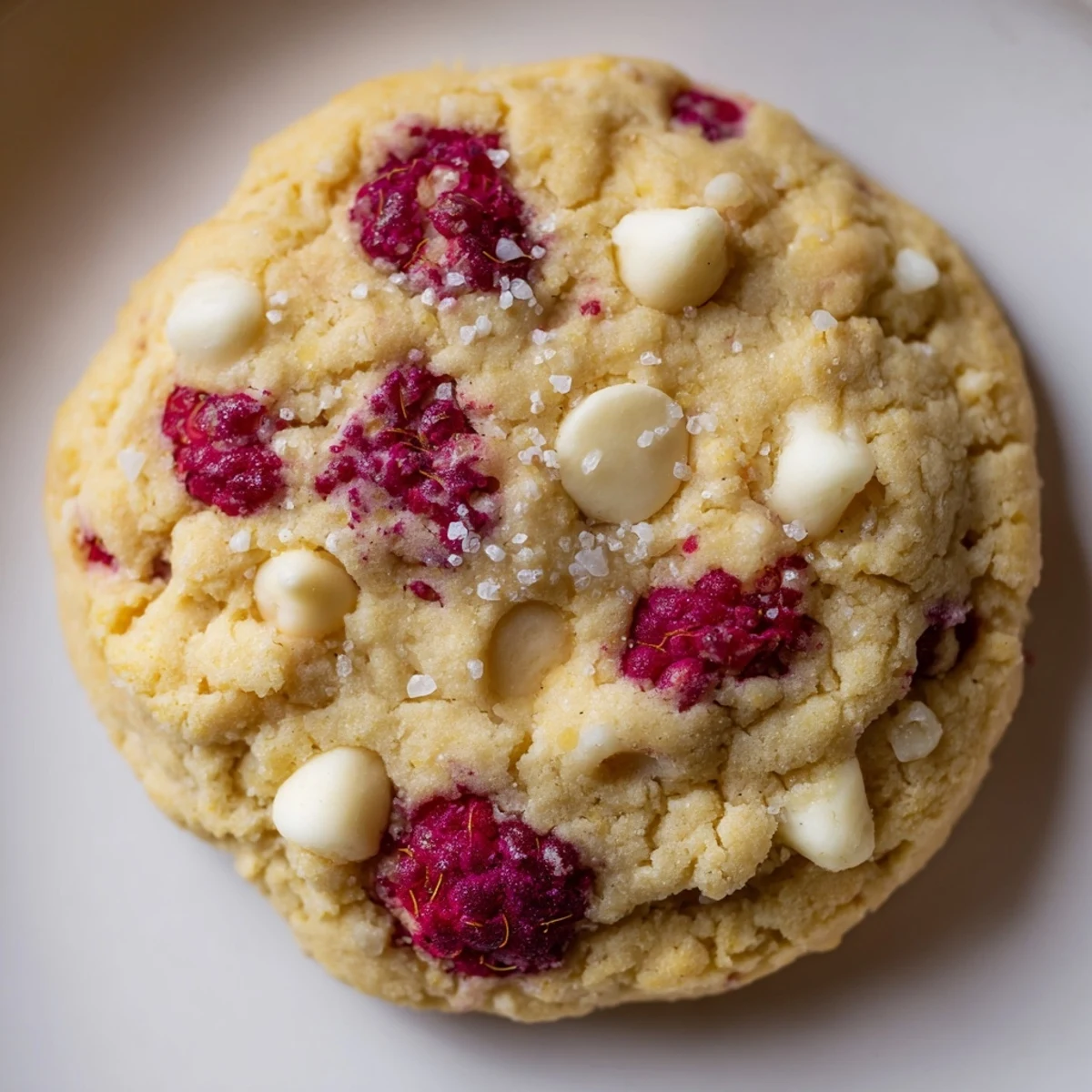 Freshly baked Lemon Raspberry Cookies with soft centers and bright lemon zest on a cooling rack.