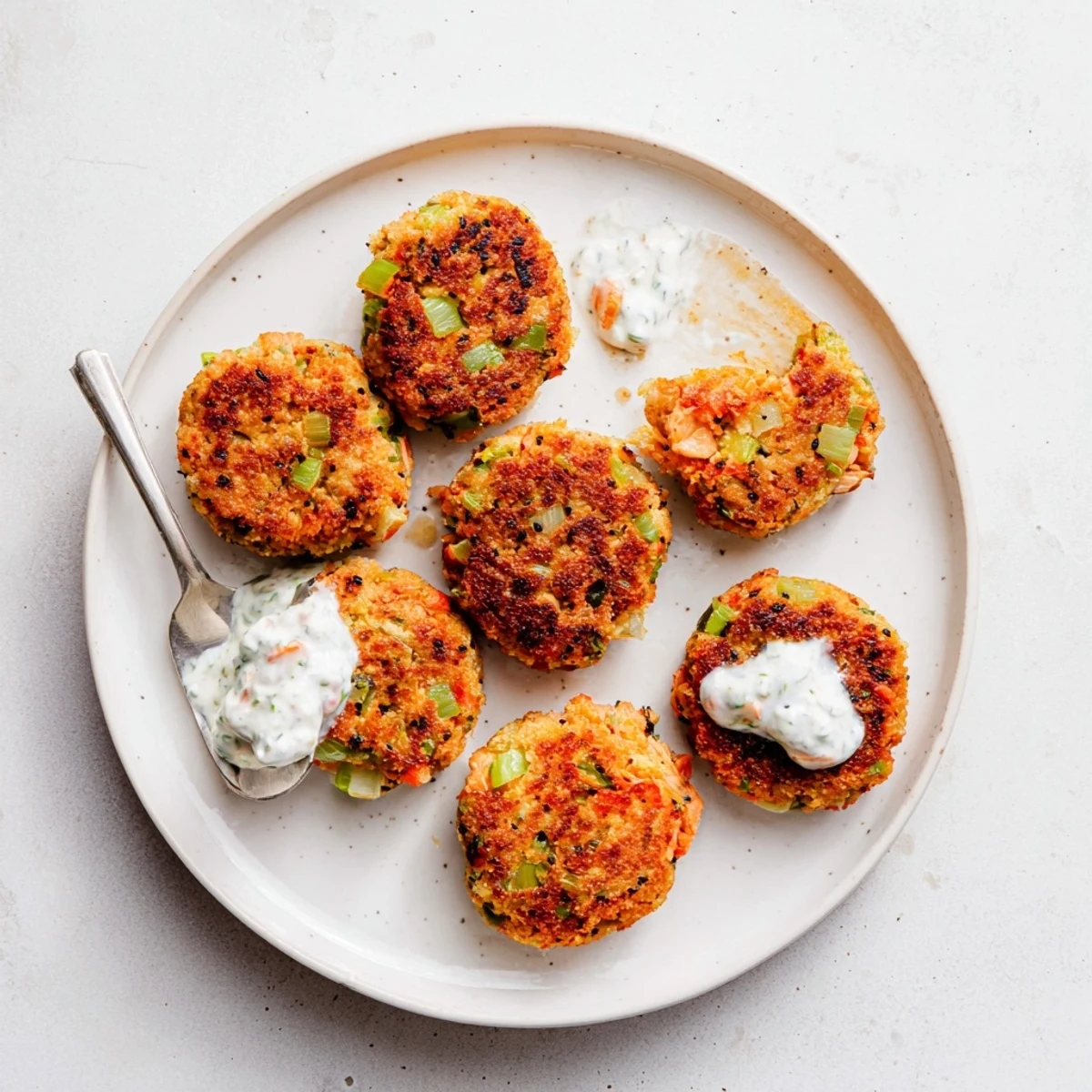 Crispy fried Southern salmon croquettes arranged on a platter with fresh lemon wedges and parsley garnish