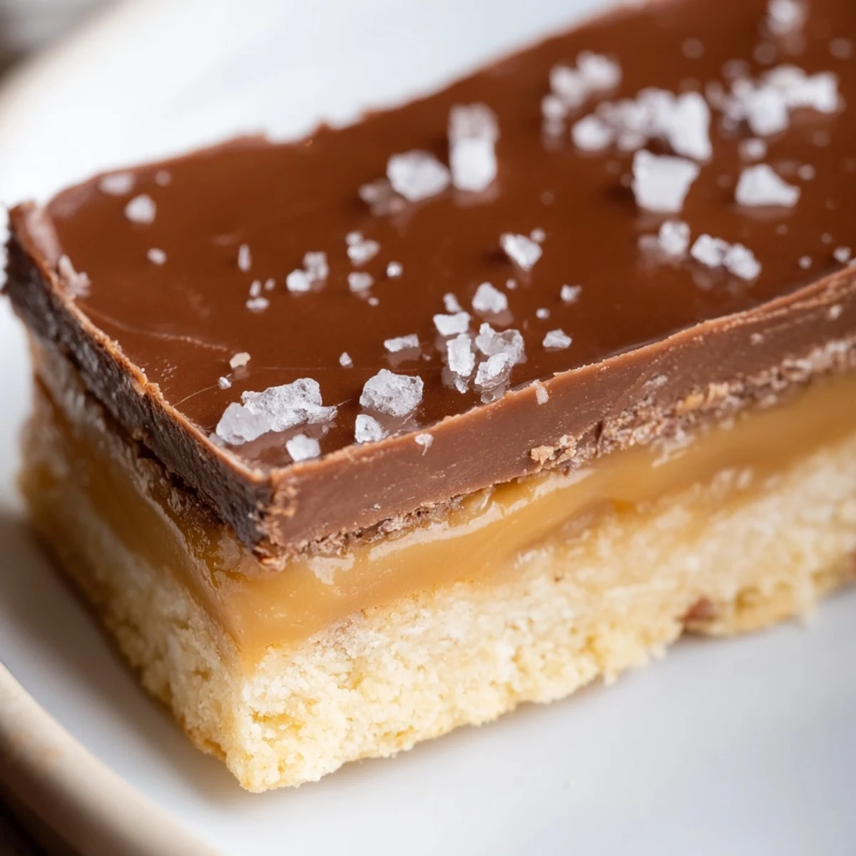 Homemade Twix bars featuring buttery shortbase, gooey caramel, and smooth milk chocolate topping