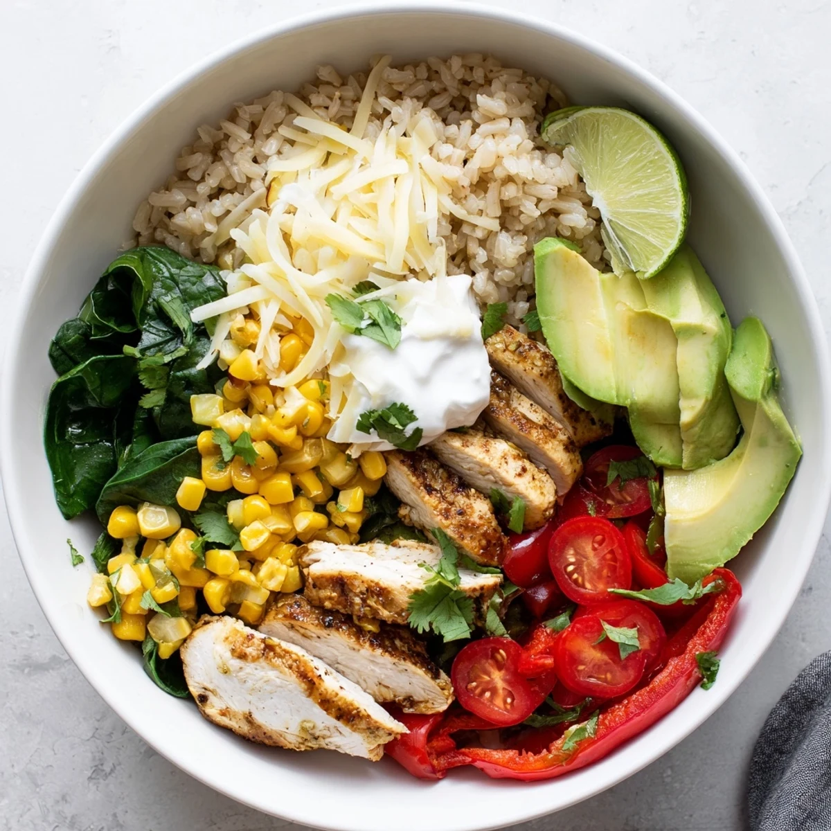 Vibrant Southwest spice green chile bowl packed with roasted green chiles, corn, cherry tomatoes, and juicy chicken pieces