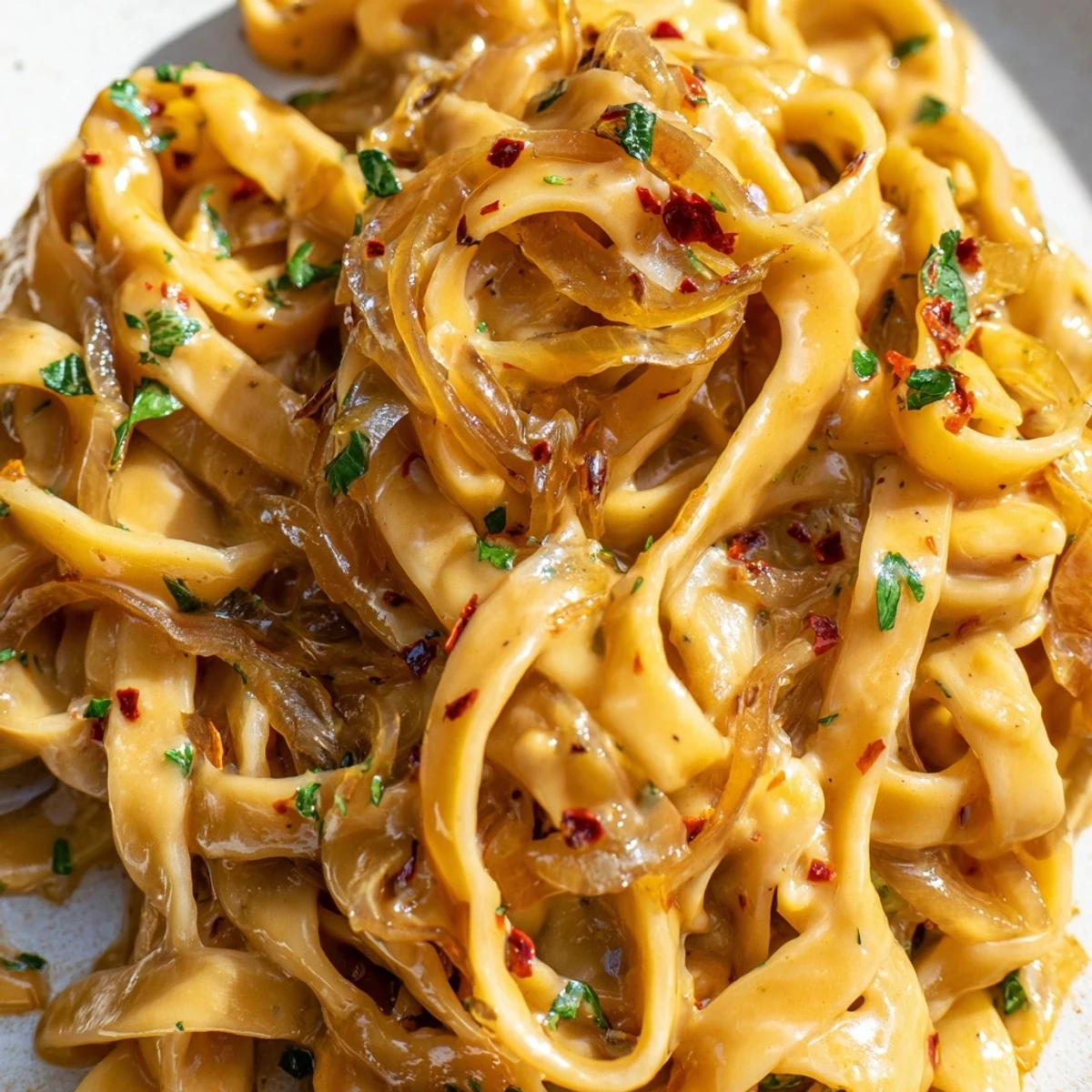 Sweet Heat Caramelized Onion Fettuccine