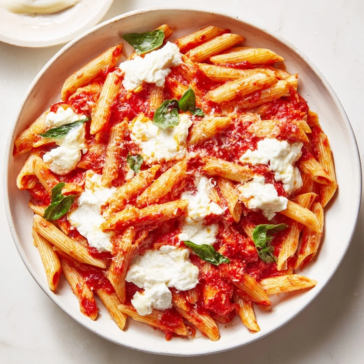 Tomato Garlic Ricotta Penne