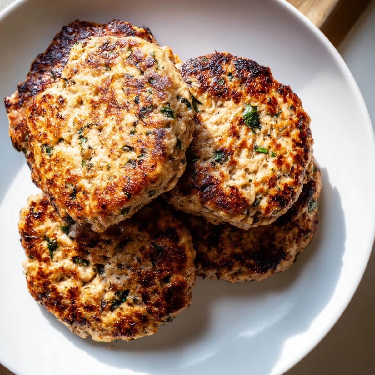 Seasoned ground turkey sausage shaped into juicy homemade breakfast patties