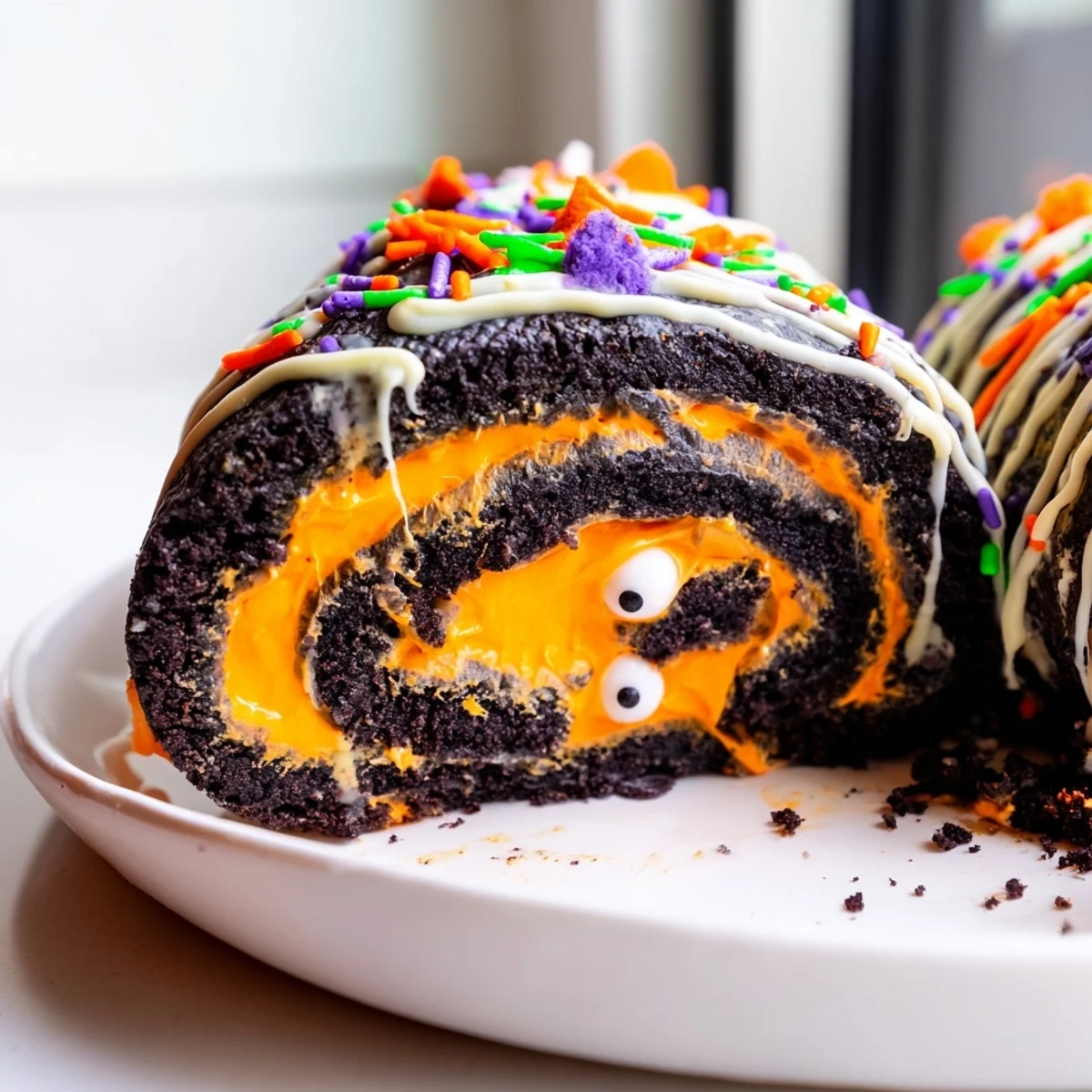Halloween Oreo Roll No Bake