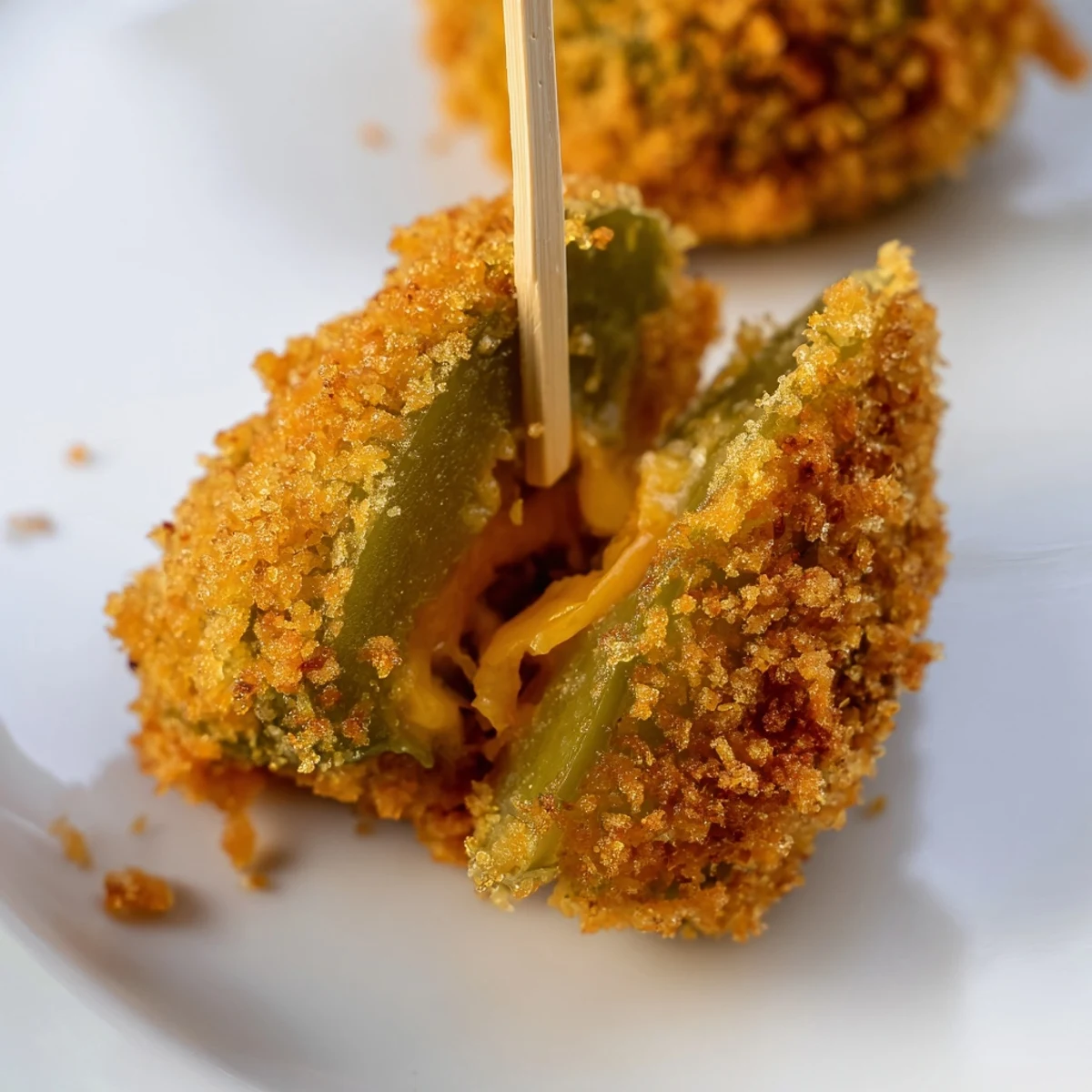 Fried dill pickle and cheddar bites with a crunchy panko crust