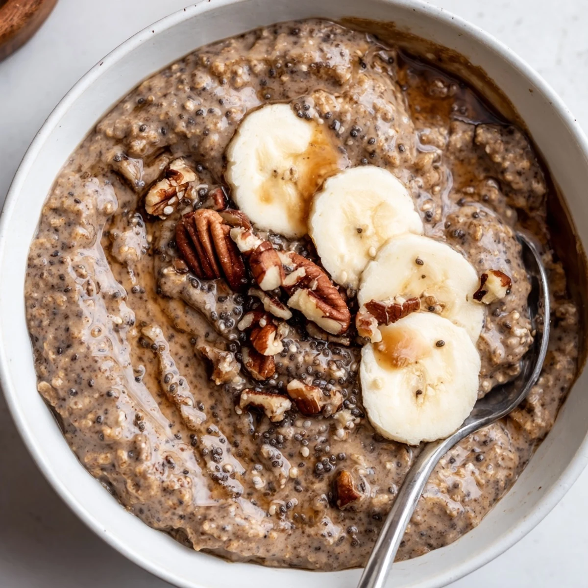 Make-ahead Brown Sugar Coffee Overnight Oats in jar, fragrant aroma, creamy texture