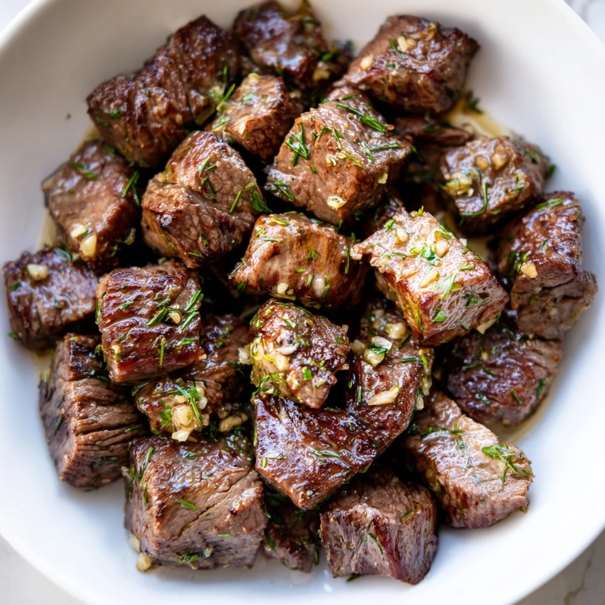 Cowboy Butter Steak Bites Recipe: seared sirloin, buttery garlic glaze, herbs