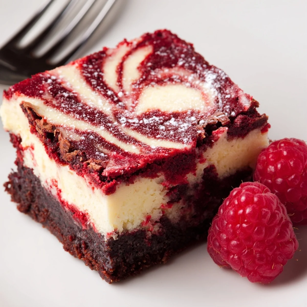Warm-smelling kitchen scene: Red Velvet Brownies With Cheesecake Layer cooling in parchment-lined pan