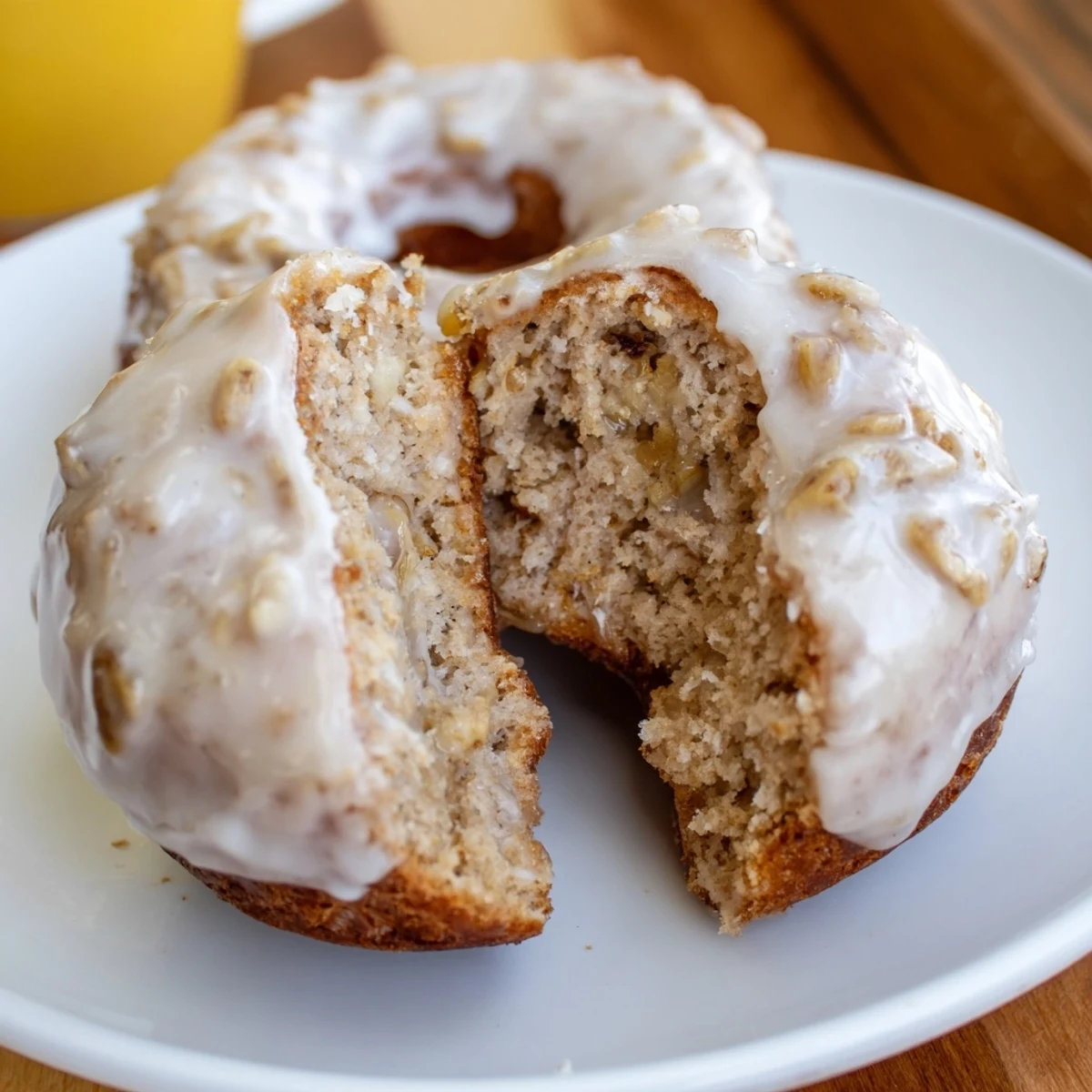 Fresh-baked Banana Donuts perfumed with cinnamon, warm and ready for breakfast