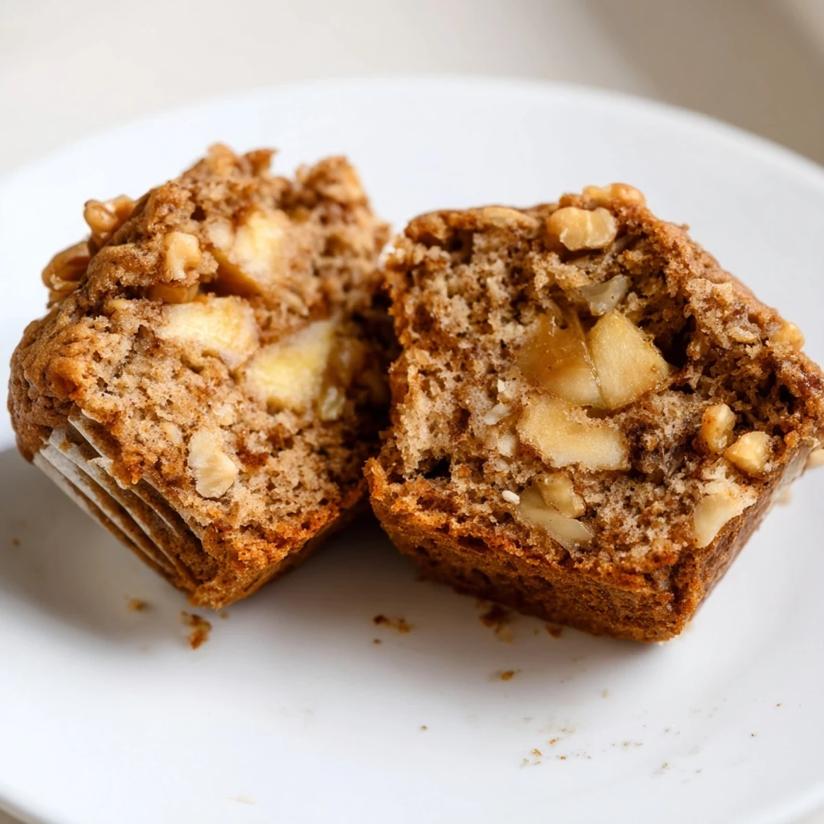 Healthy Apple Cinnamon Greek Yogurt Muffins steaming, moist centers, warm cinnamon aroma.
