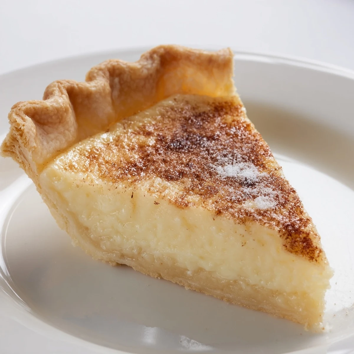 Christmas Eve Custard Pie With Cinnamon Vanilla, silky filling and warm aroma
