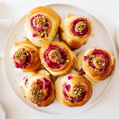 Raspberry And Rose Cheesecake Buns
