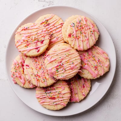 Freshly baked strawberry Pop Tart cookies with sweet jam centers and smooth icing topping