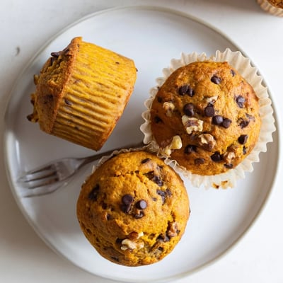 Moist breakfast muffins with roasted squash and banana, fresh from the oven